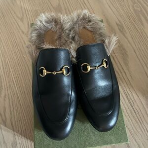 Gucci Princetown fur mules